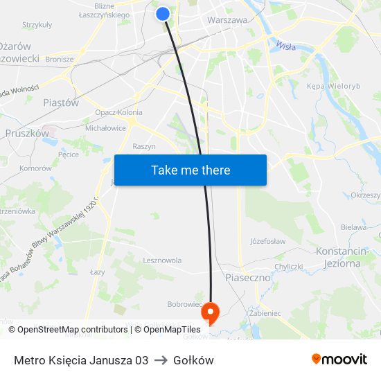 Metro Księcia Janusza 03 to Gołków map