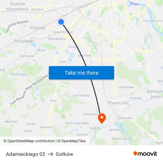 Adamieckiego 02 to Gołków map