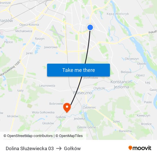 Dolina Służewiecka 03 to Gołków map