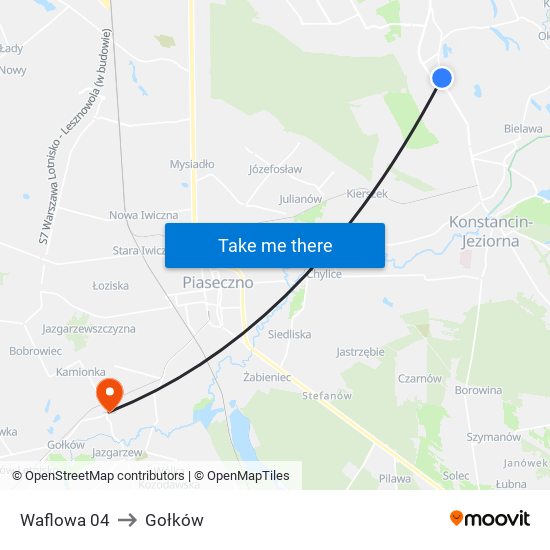 Waflowa 04 to Gołków map