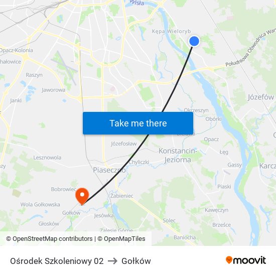 Ośrodek Szkoleniowy 02 to Gołków map