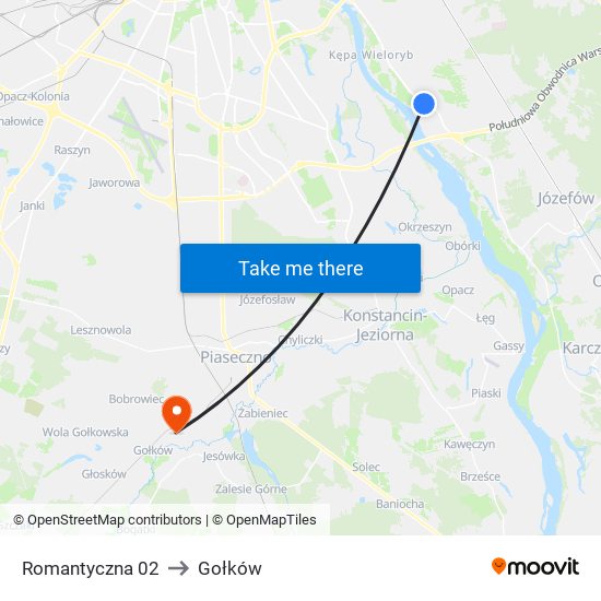 Romantyczna to Gołków map