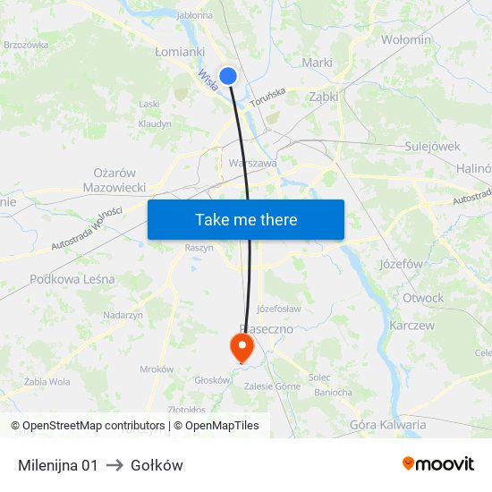 Milenijna 01 to Gołków map