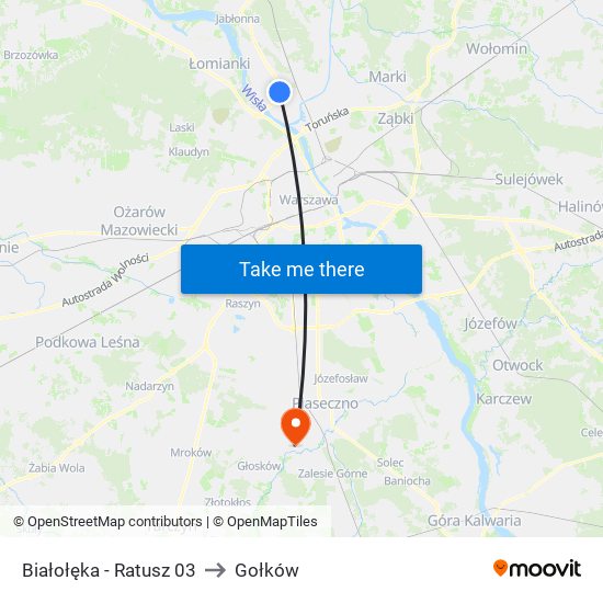 Białołęka - Ratusz 03 to Gołków map