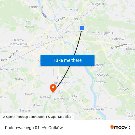 Paderewskiego 01 to Gołków map