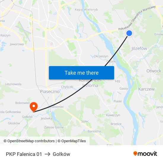 PKP Falenica 01 to Gołków map