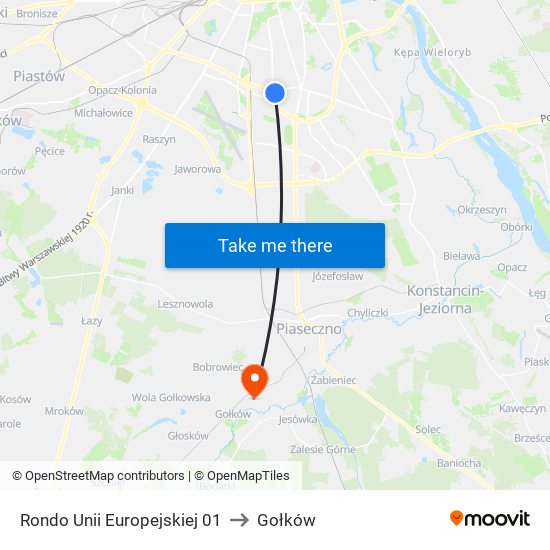 Rondo Unii Europejskiej 01 to Gołków map