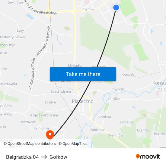 Belgradzka 04 to Gołków map