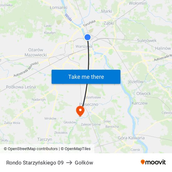 Rondo Starzyńskiego to Gołków map