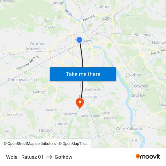 Wola - Ratusz 01 to Gołków map