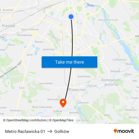 Metro Racławicka 01 to Gołków map