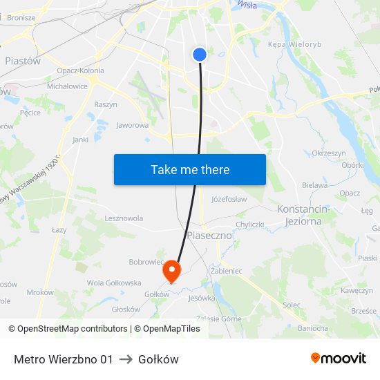 Metro Wierzbno 01 to Gołków map