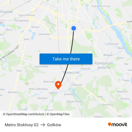 Metro Stokłosy 02 to Gołków map