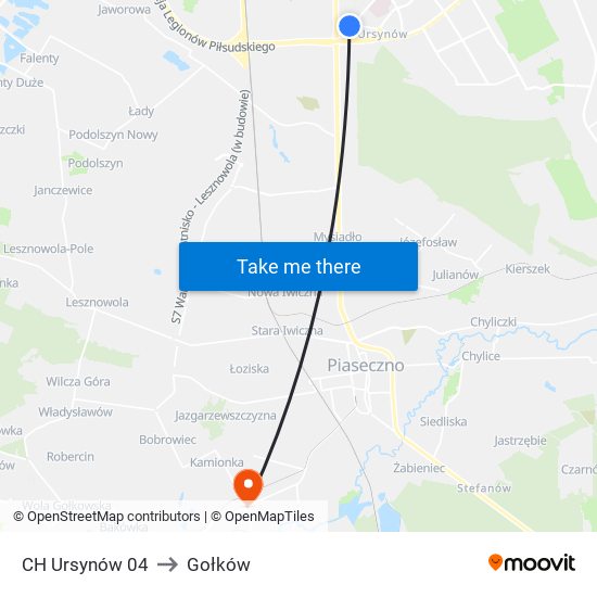 CH Ursynów 04 to Gołków map