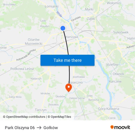 Park Olszyna to Gołków map