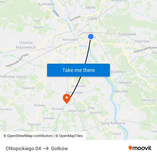 Chłopickiego to Gołków map