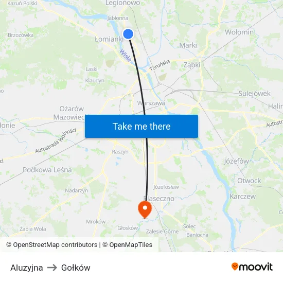 Aluzyjna to Gołków map