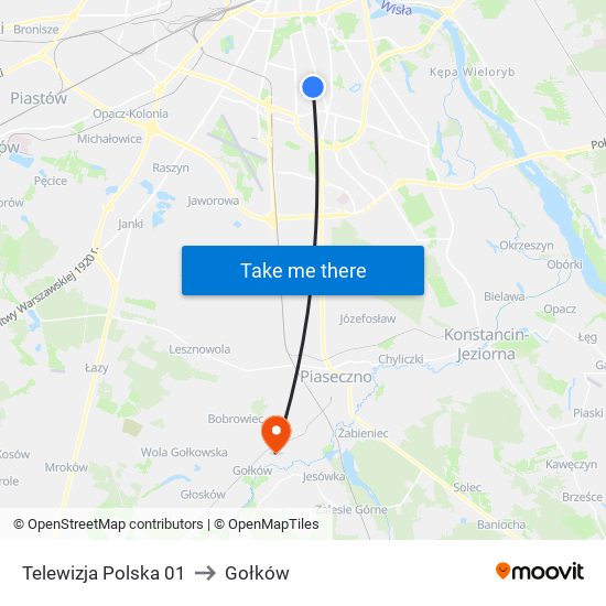 Telewizja Polska to Gołków map