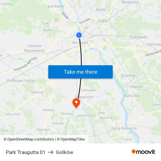 Park Traugutta to Gołków map