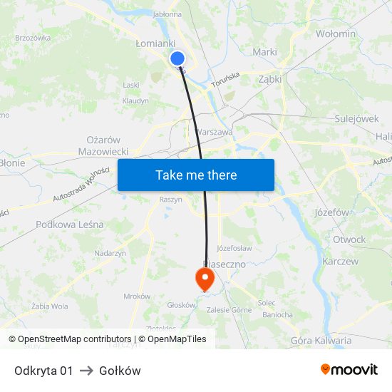 Odkryta 01 to Gołków map