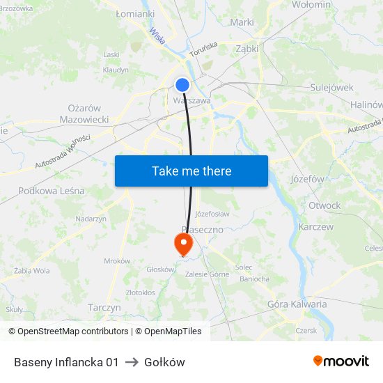 Baseny Inflancka to Gołków map