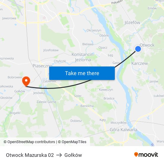 Otwock Mazurska 02 to Gołków map