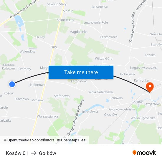 Kosów 01 to Gołków map