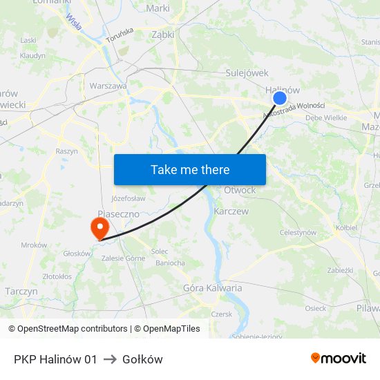 PKP Halinów 01 to Gołków map