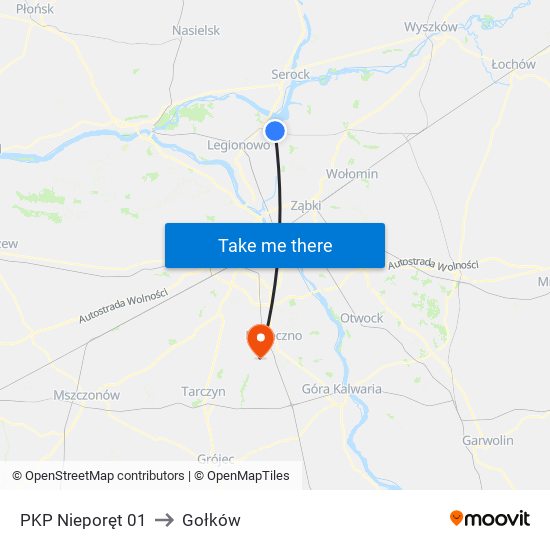PKP Nieporęt 01 to Gołków map