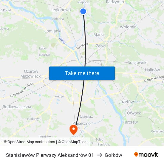 Stanisławów Pierwszy Aleksandrów 01 to Gołków map