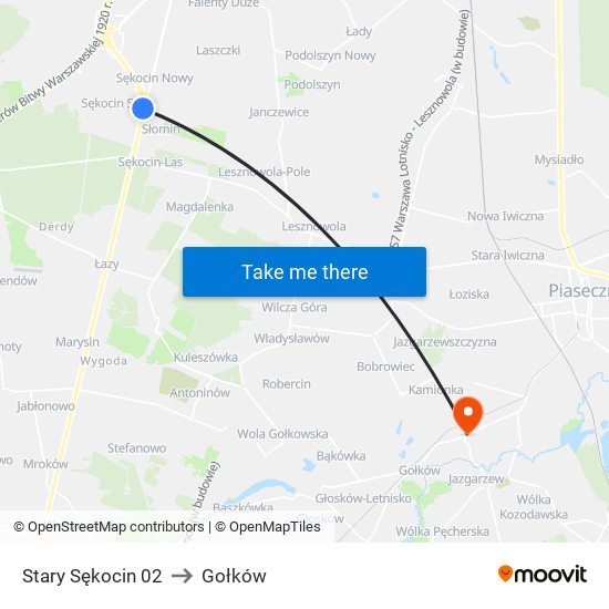 Stary Sękocin 02 to Gołków map