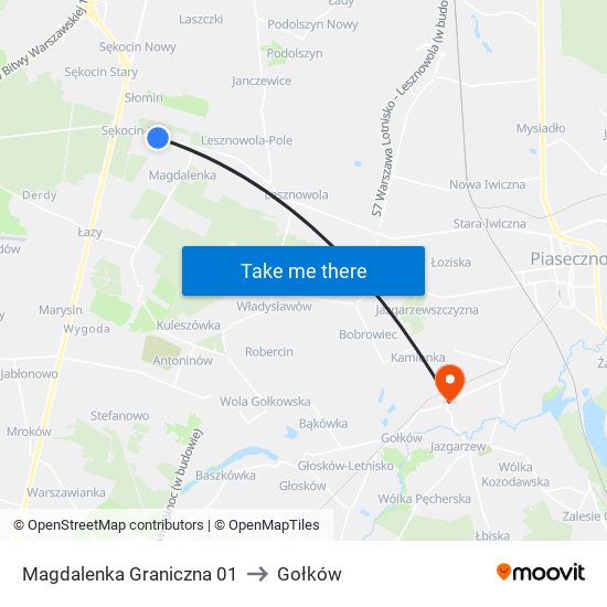 Magdalenka Graniczna 01 to Gołków map