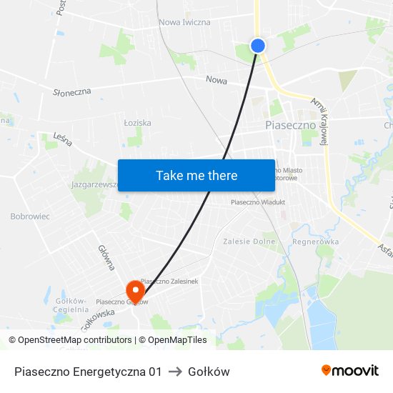 Piaseczno Energetyczna 01 to Gołków map