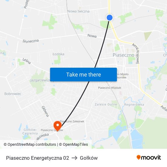 Piaseczno Energetyczna 02 to Gołków map