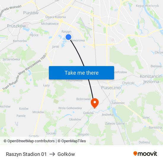 Raszyn Stadion 01 to Gołków map