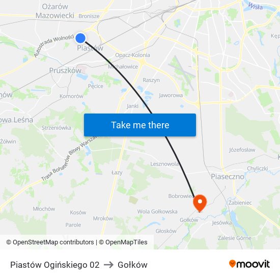 Piastów Ogińskiego 02 to Gołków map