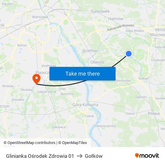 Glinianka Ośrodek Zdrowia 01 to Gołków map