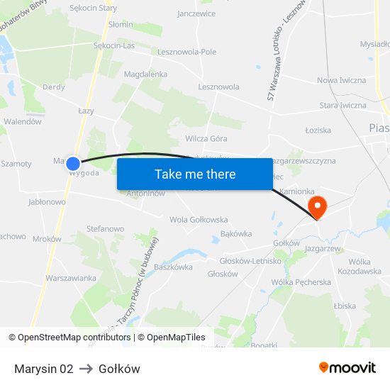 Marysin 02 to Gołków map