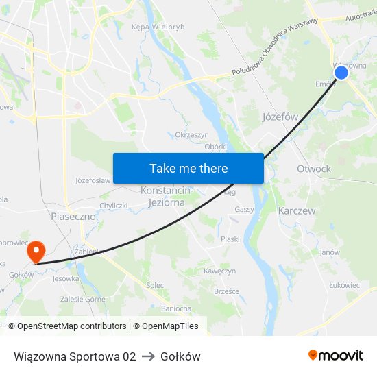 Wiązowna Sportowa 02 to Gołków map