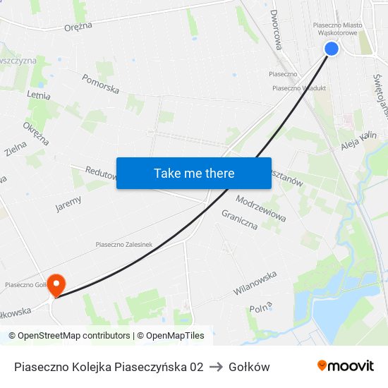 Piaseczno Kolejka Piaseczyńska 02 to Gołków map