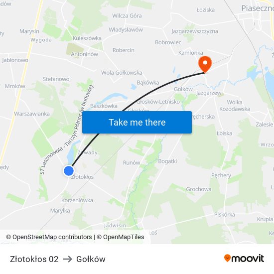 Złotokłos to Gołków map