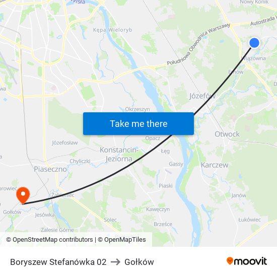 Stefanówka to Gołków map