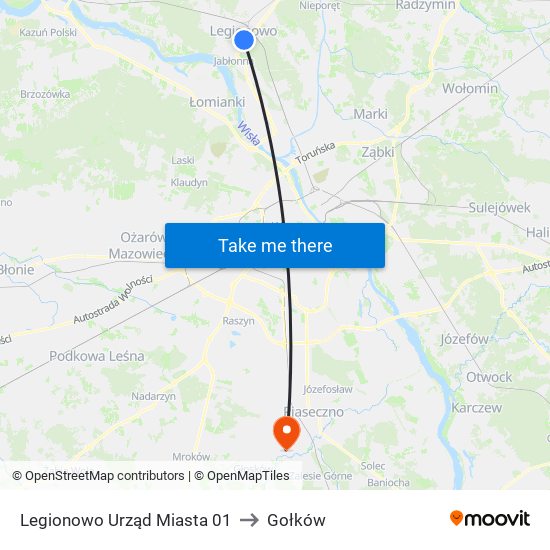 Legionowo Urząd Miasta 01 to Gołków map