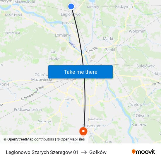 Legionowo Szarych Szeregów to Gołków map