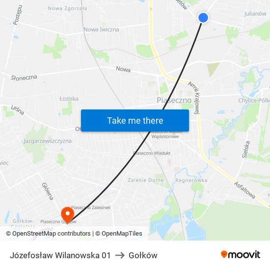 Józefosław Wilanowska 01 to Gołków map