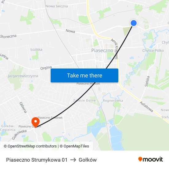 Piaseczno Strumykowa 01 to Gołków map