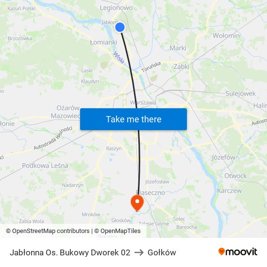 Jabłonna Os. Bukowy Dworek 02 to Gołków map