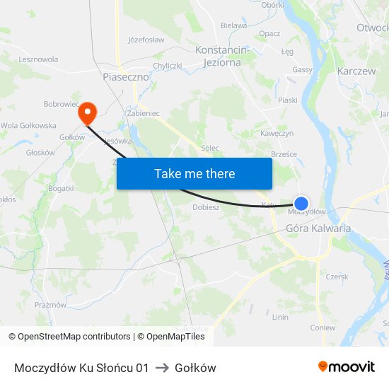 Moczydłów Ku Słońcu 01 to Gołków map