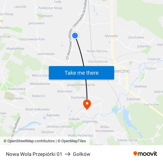 Nowa Wola Przepiórki 01 to Gołków map