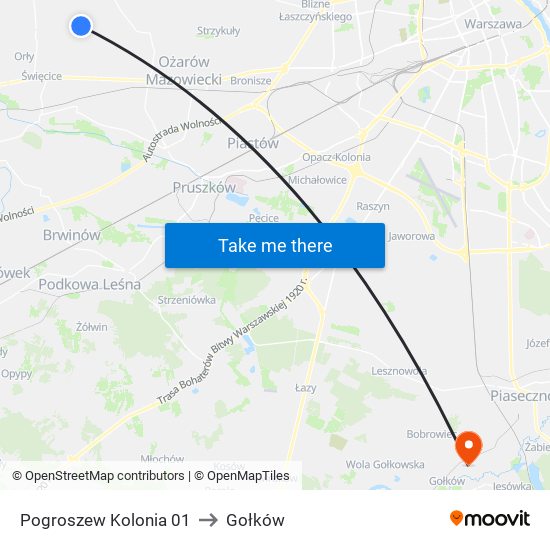 Pogroszew Kolonia 01 to Gołków map